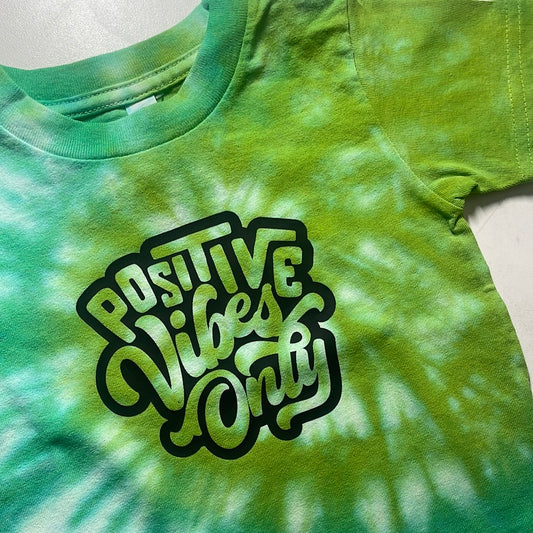 POSITIVE VIBES ONLY toddler tie dye tee